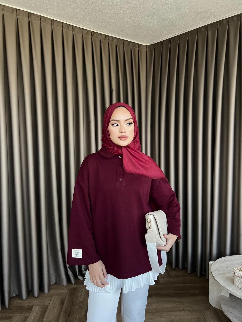 Polo Yaka Sweat - Bordo