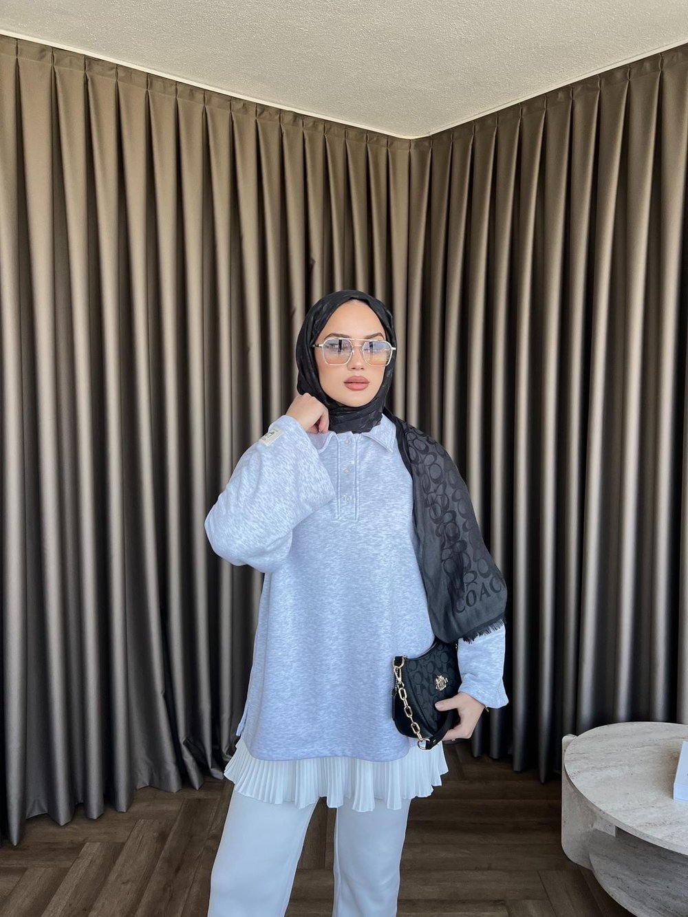 Polo Yaka Sweat - gri