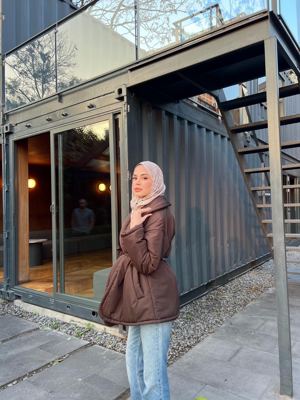 Qess Şişme Mont - Kahve