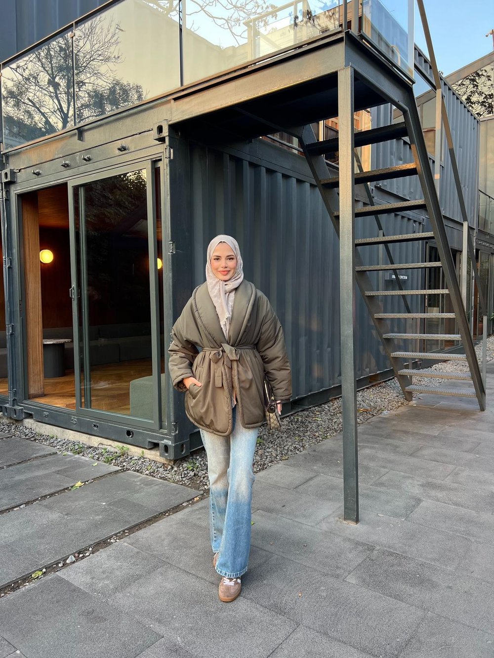 Qess Şişme Mont - Yeşil