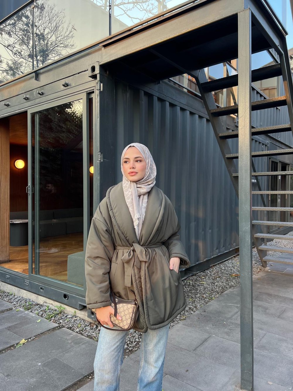 Qess Şişme Mont - Yeşil