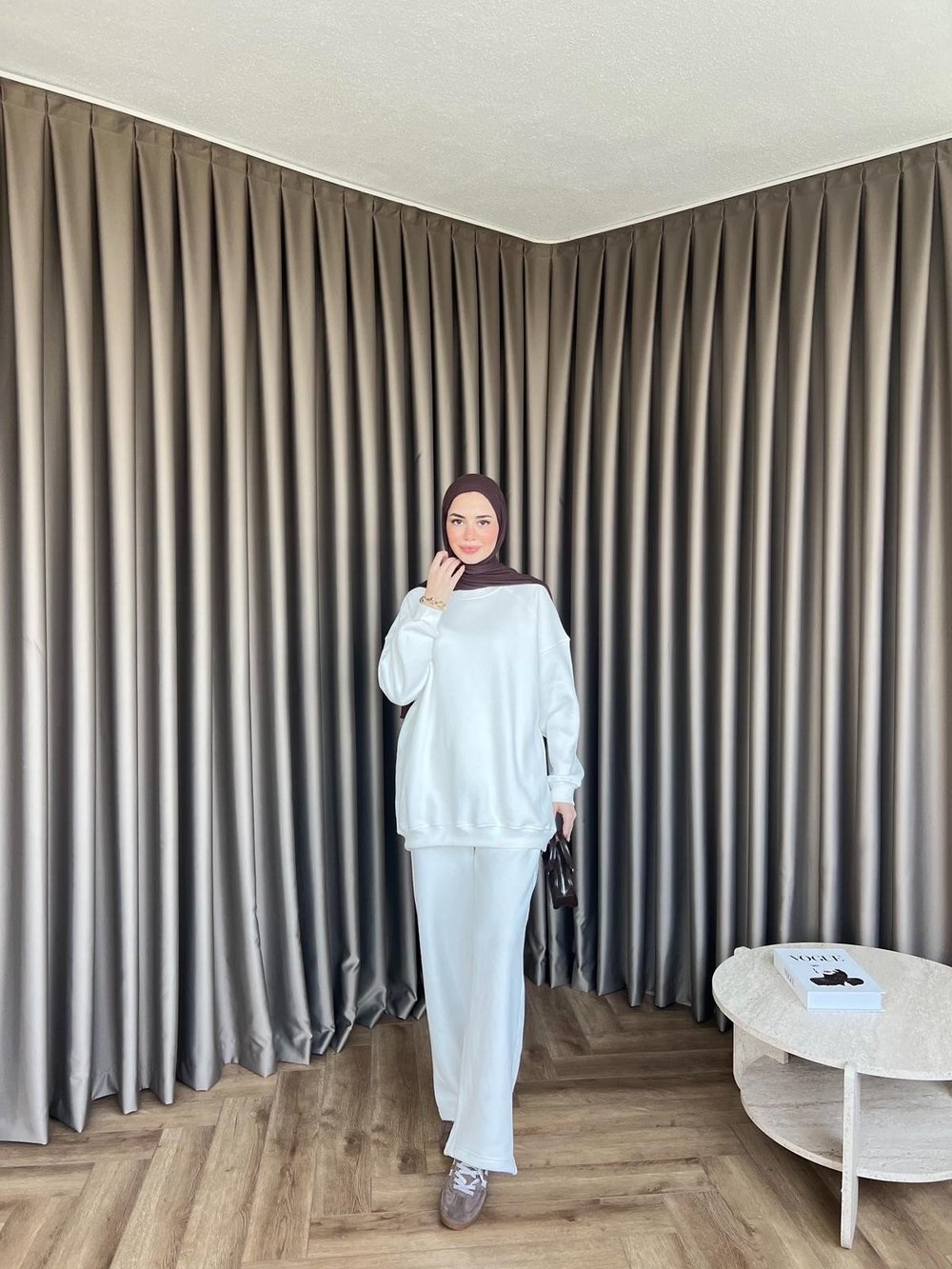 Quna 3 İplik Eşofman - Beyaz