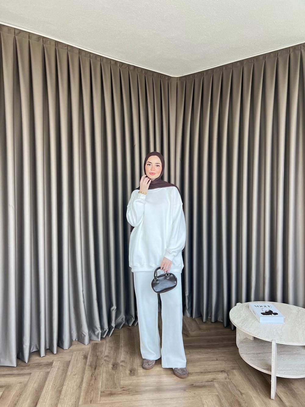 Quna 3 İplik Eşofman - Beyaz