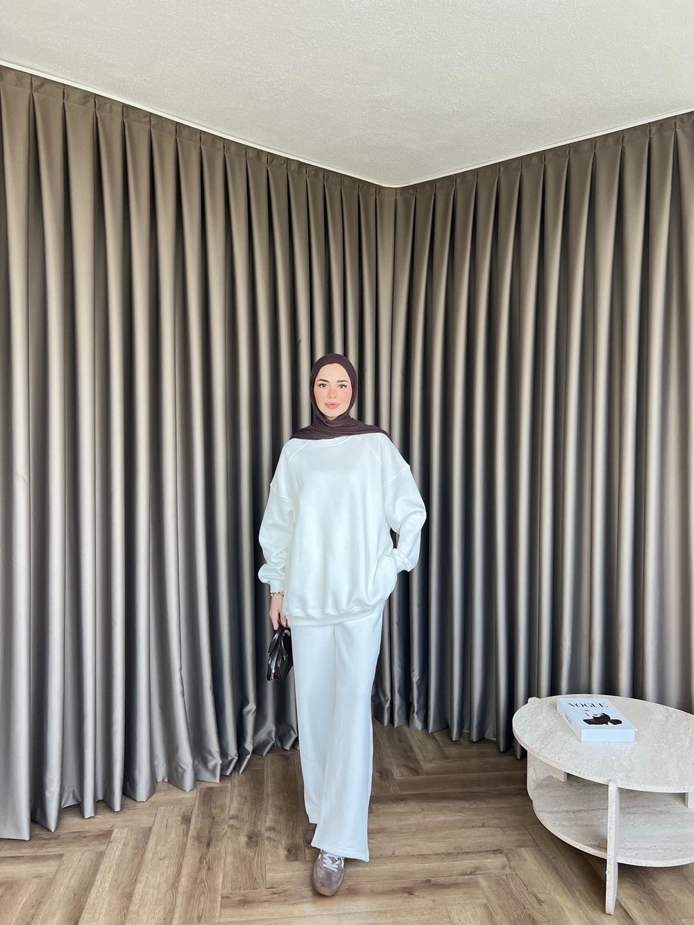 Quna 3 İplik Eşofman - Beyaz