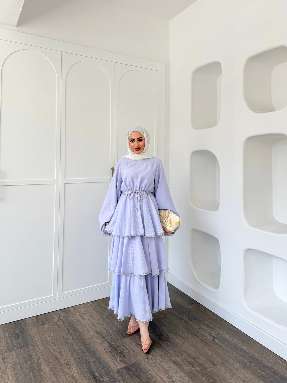 Reyya Müslin Elbise - Lila