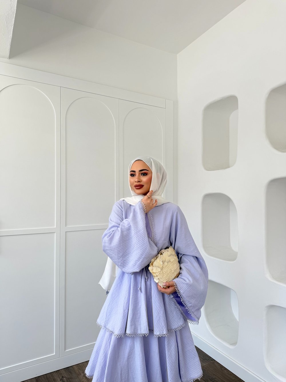 Reyya Müslin Elbise - Lila