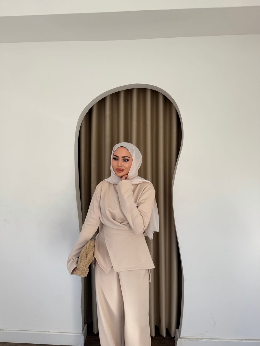 Rival Bağlamalı Takım - Bej