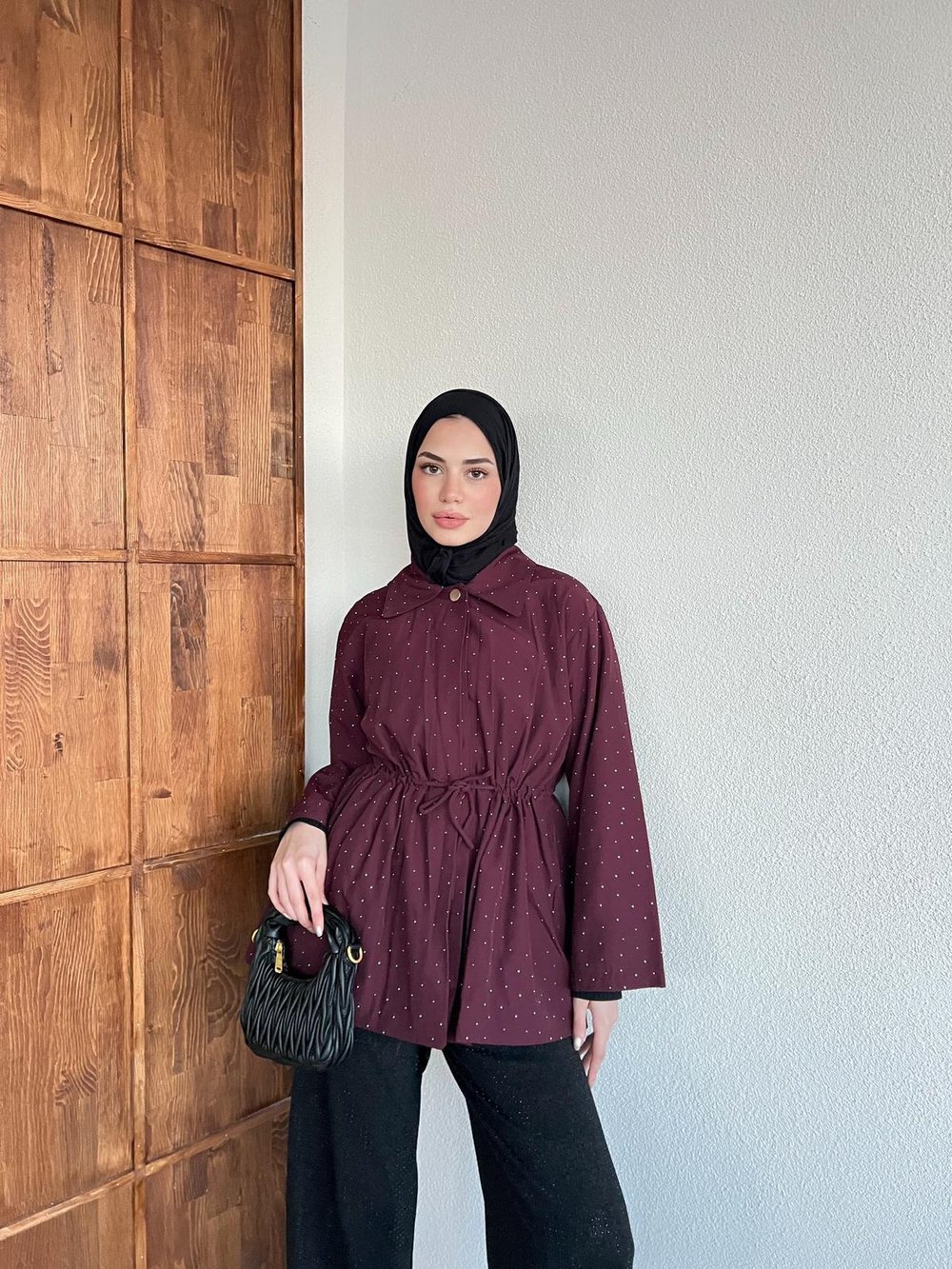 Sanma Trenç Taşlı - Mürdüm