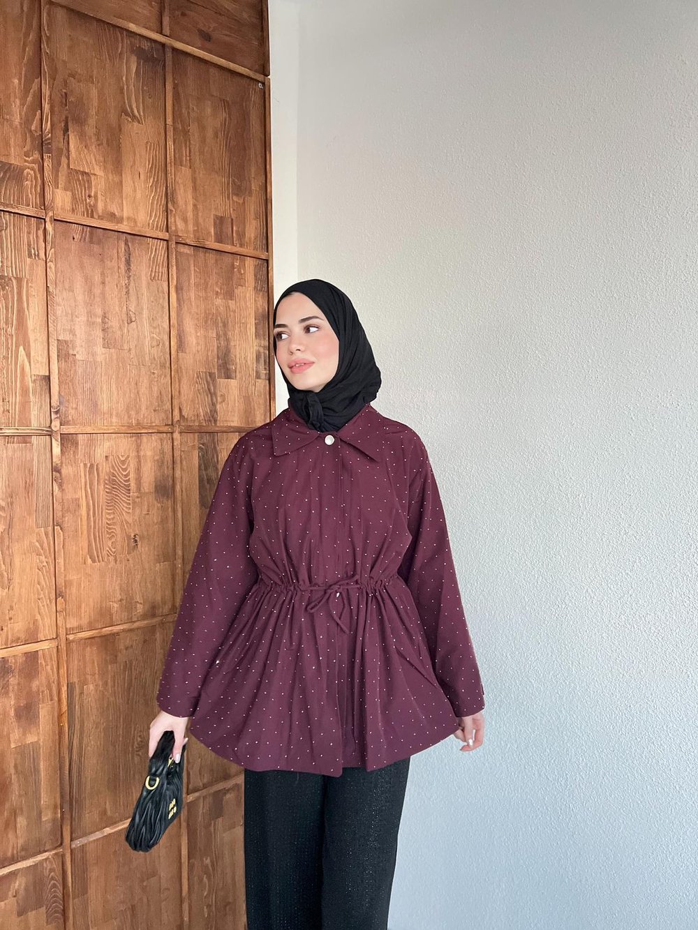 Sanma Trenç Taşlı - Mürdüm