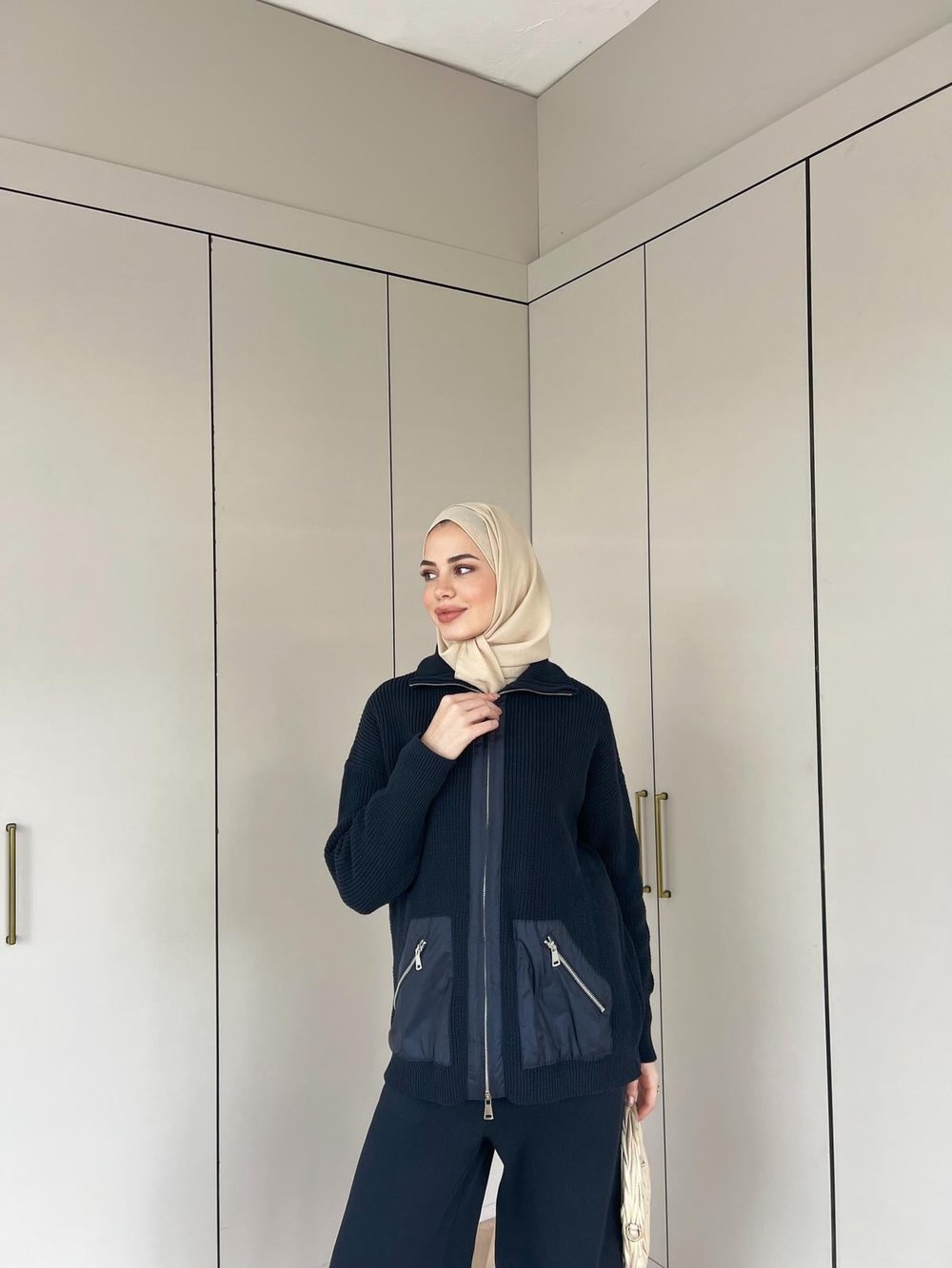 Seta Fermuarlı Triko Takım - Lacivert
