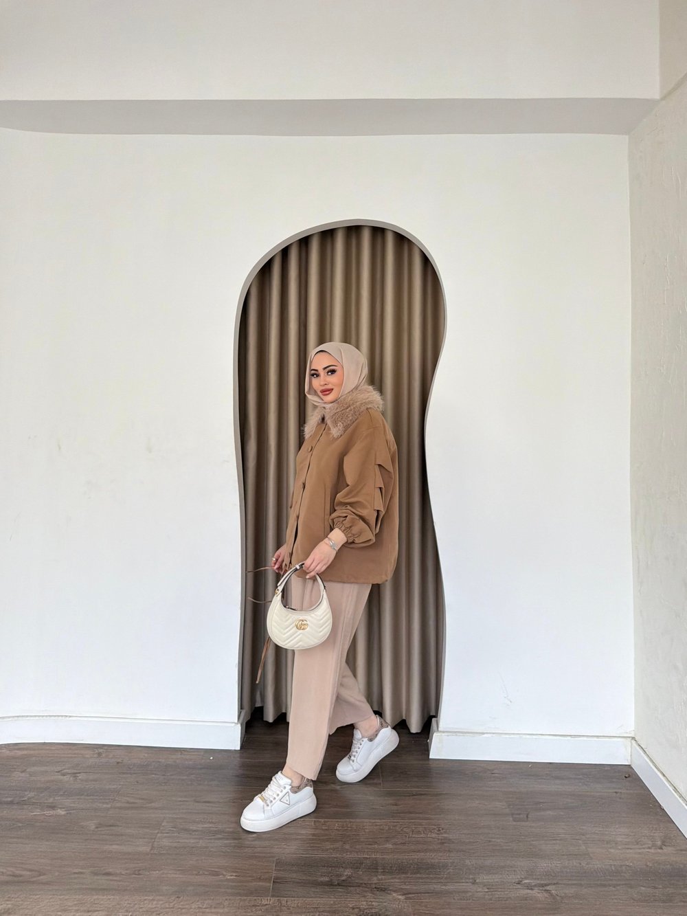 Seta Kürk Detay Ceket - Camel