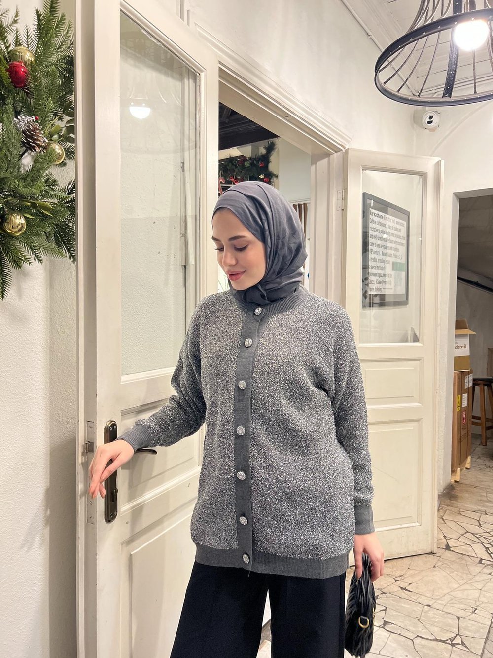 Sima Simli Hırka - Gri