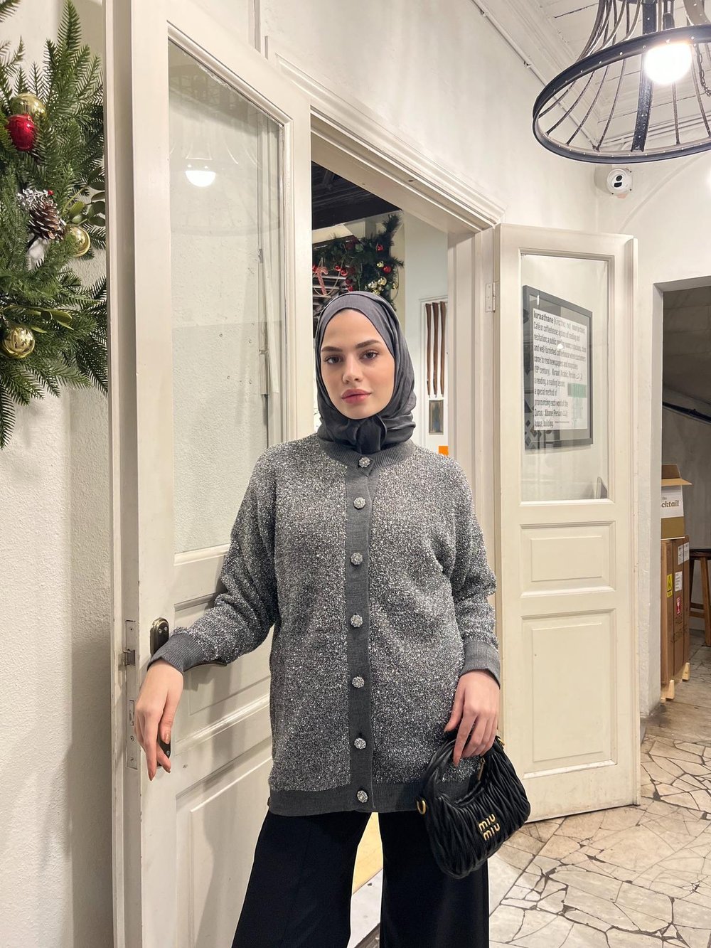 Sima Simli Hırka - Gri