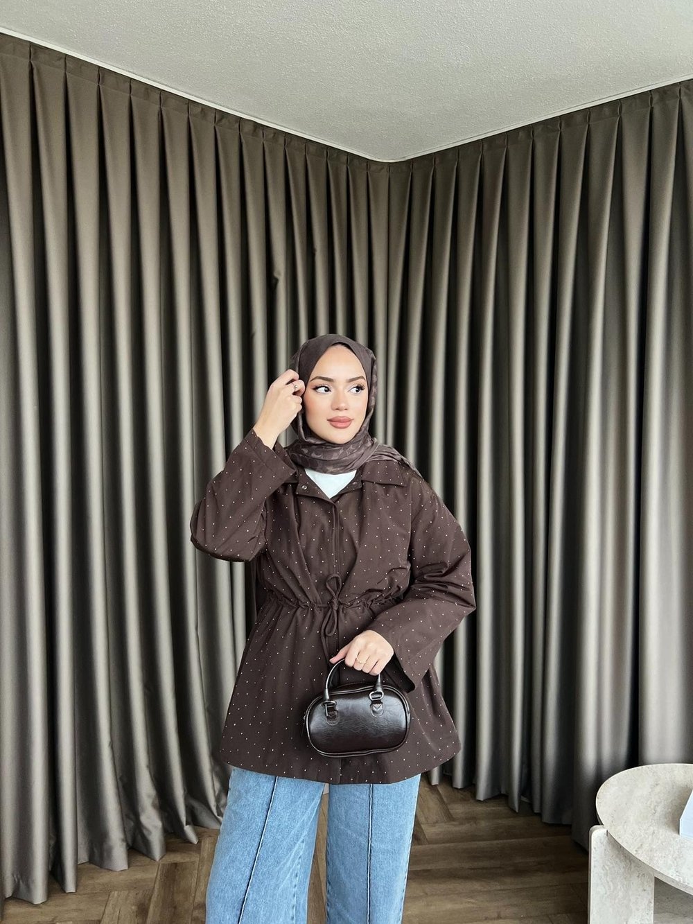 Taşlı Trenç - Acı Kahve