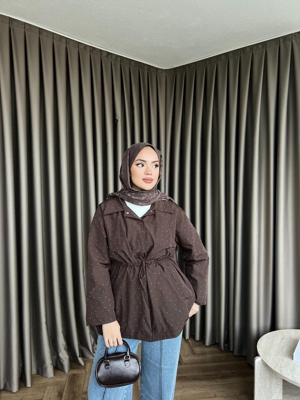 Taşlı Trenç - Acı Kahve