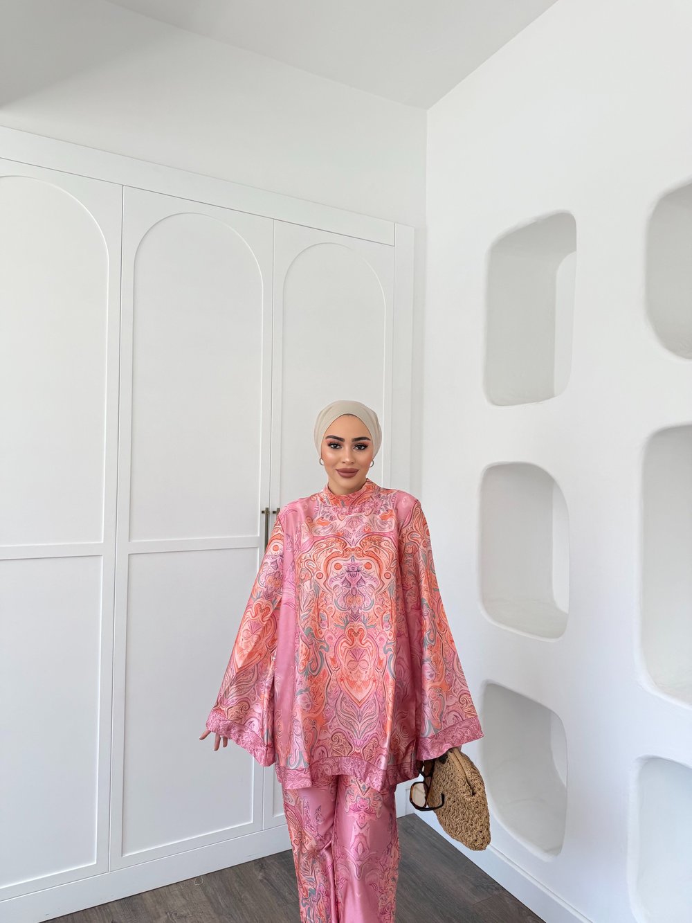 Yermen Saten Takım - Pembe
