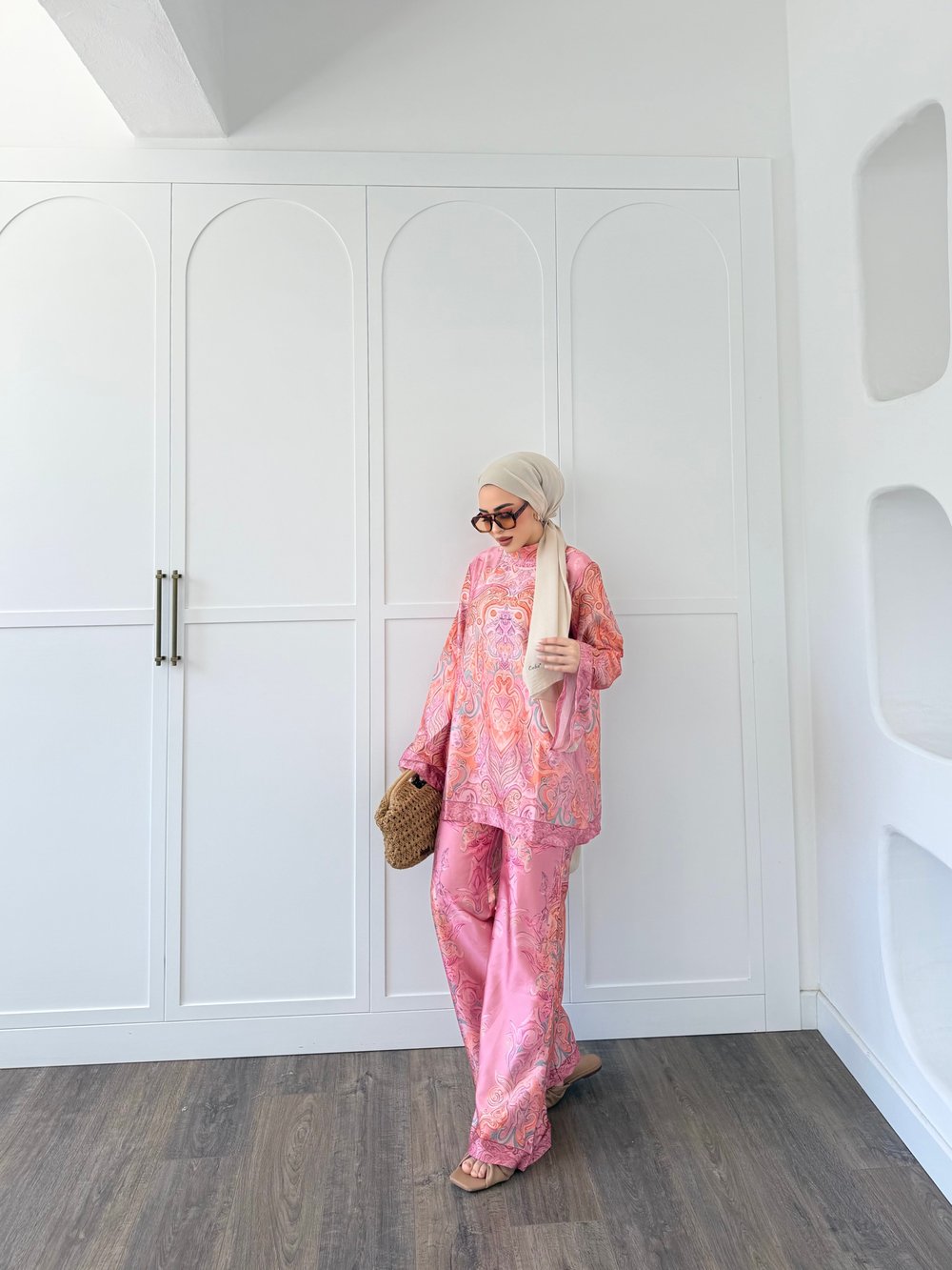 Yermen Saten Takım - Pembe