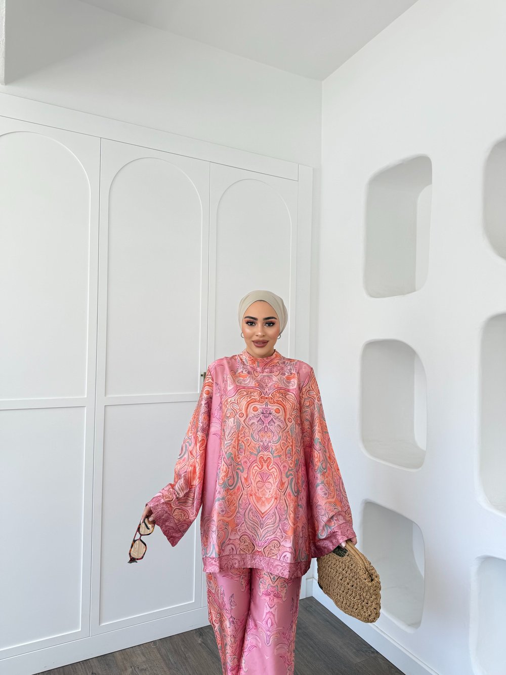 Yermen Saten Takım - Pembe