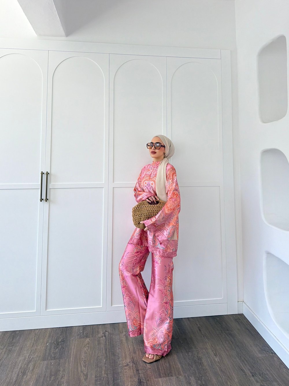 Yermen Saten Takım - Pembe