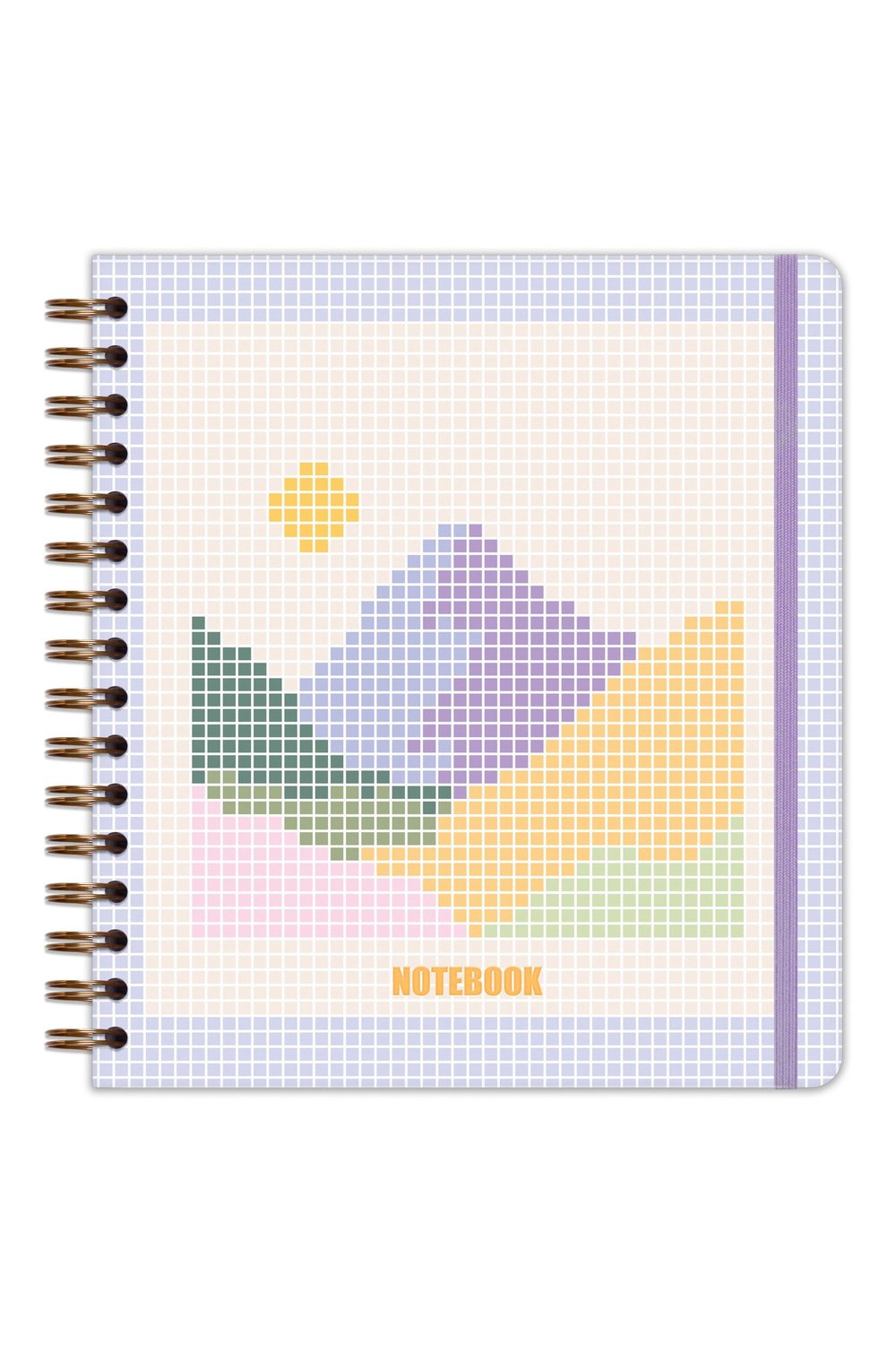 Matt Notebook 19x21 cm Kare Lastikli Spiralli Sert Kapak Not Defteri Kareli