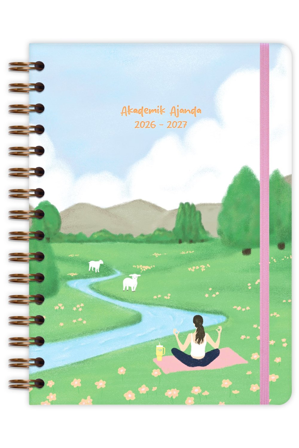 Matt Notebook 2026-2027 A5 Akademik Ajanda Spiralli 15x21 cm - 16 Aylık - Motivasyon Sayfalı Manzara