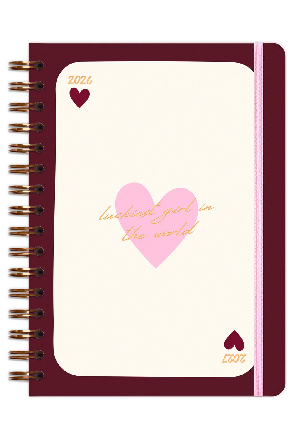 Matt Notebook 2026-2027 A5 Akademik Ajanda Spiralli 15x21 cm - 16 Aylık - Motivasyon Sayfalı Kalp
