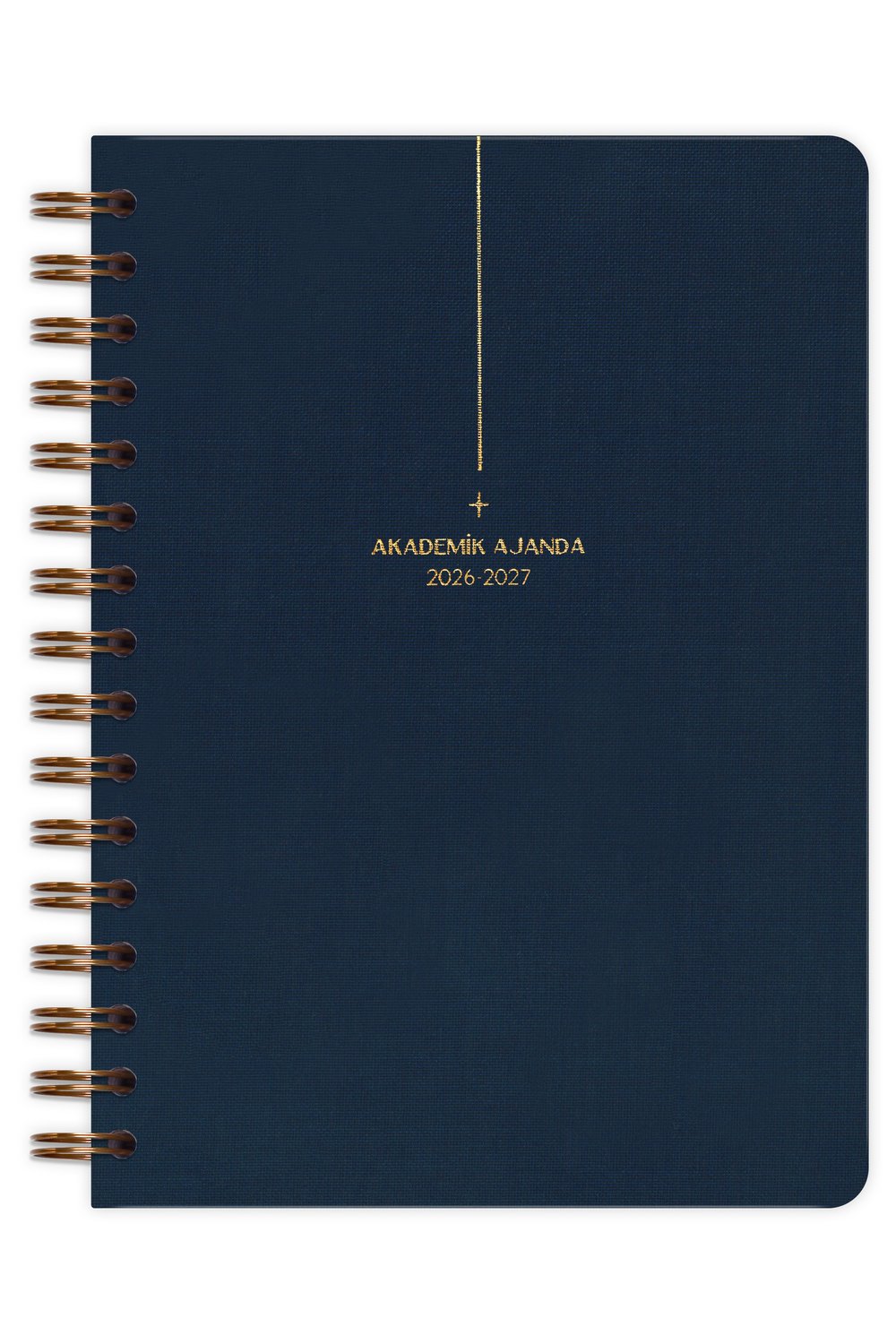 Matt Notebook 2026-2027 A5 Keten Akademik Ajanda Spiralli 15x21 cm - 17 Aylık Lacivert