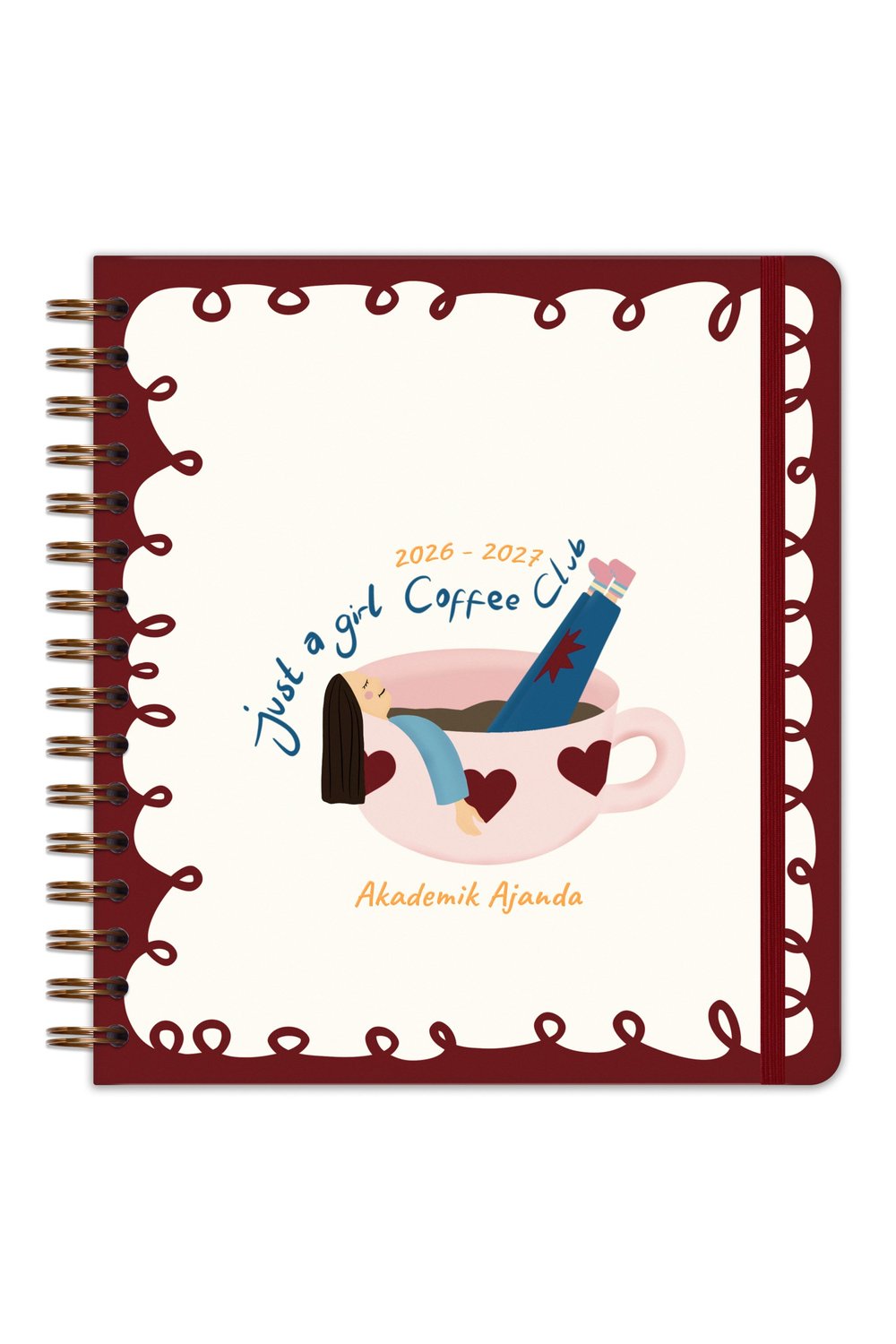 Matt Notebook 2026-2027 Akademik Kare Ajanda Spiralli - 17 Aylık