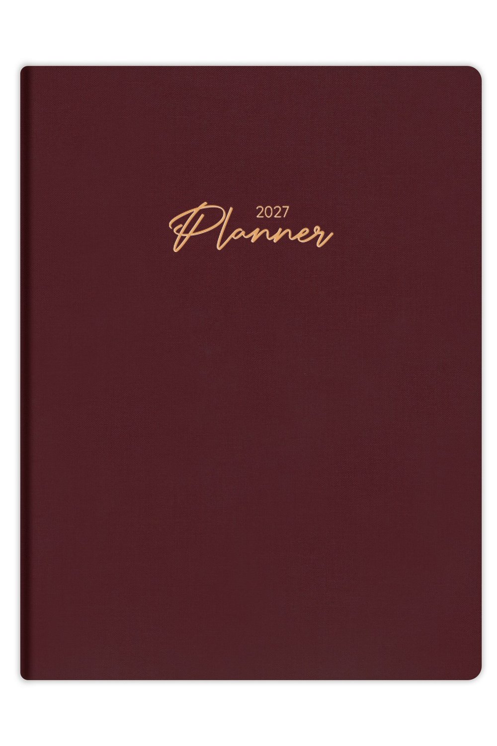 Matt Notebook 2027 Yılı 20x27 cm Keten Haftalık Planlayıcı Ajanda Bordo