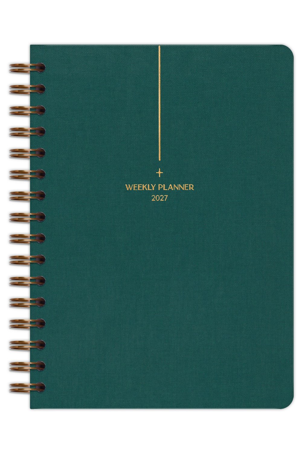 Matt Notebook 2027 Yılı A5 Keten Ajanda Spiralli 15x21 cm - 12 Aylık Koyu Yeşil
