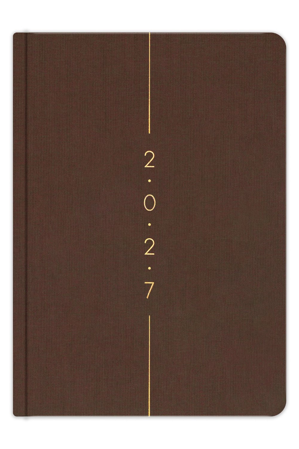 Matt Notebook 2027 Yılı A5 Keten Haftalık Ajanda 15x21 cm - 12 Aylık Kahverengi