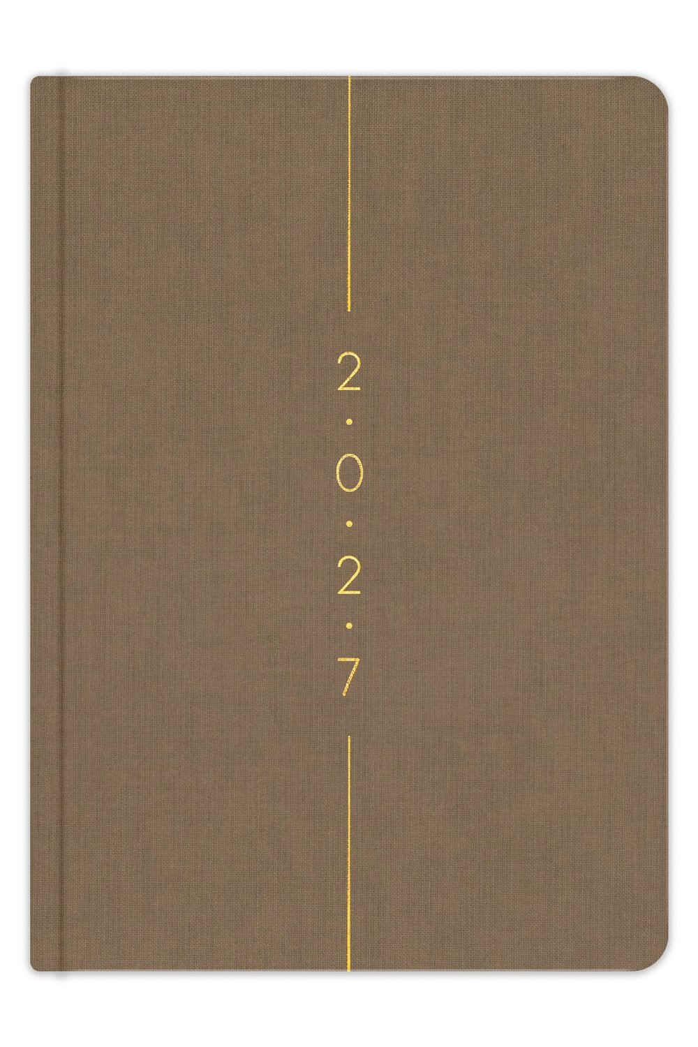 Matt Notebook 2027 Yılı A5 Keten Haftalık Ajanda 15x21 cm - 12 Aylık Sütlü Kahve