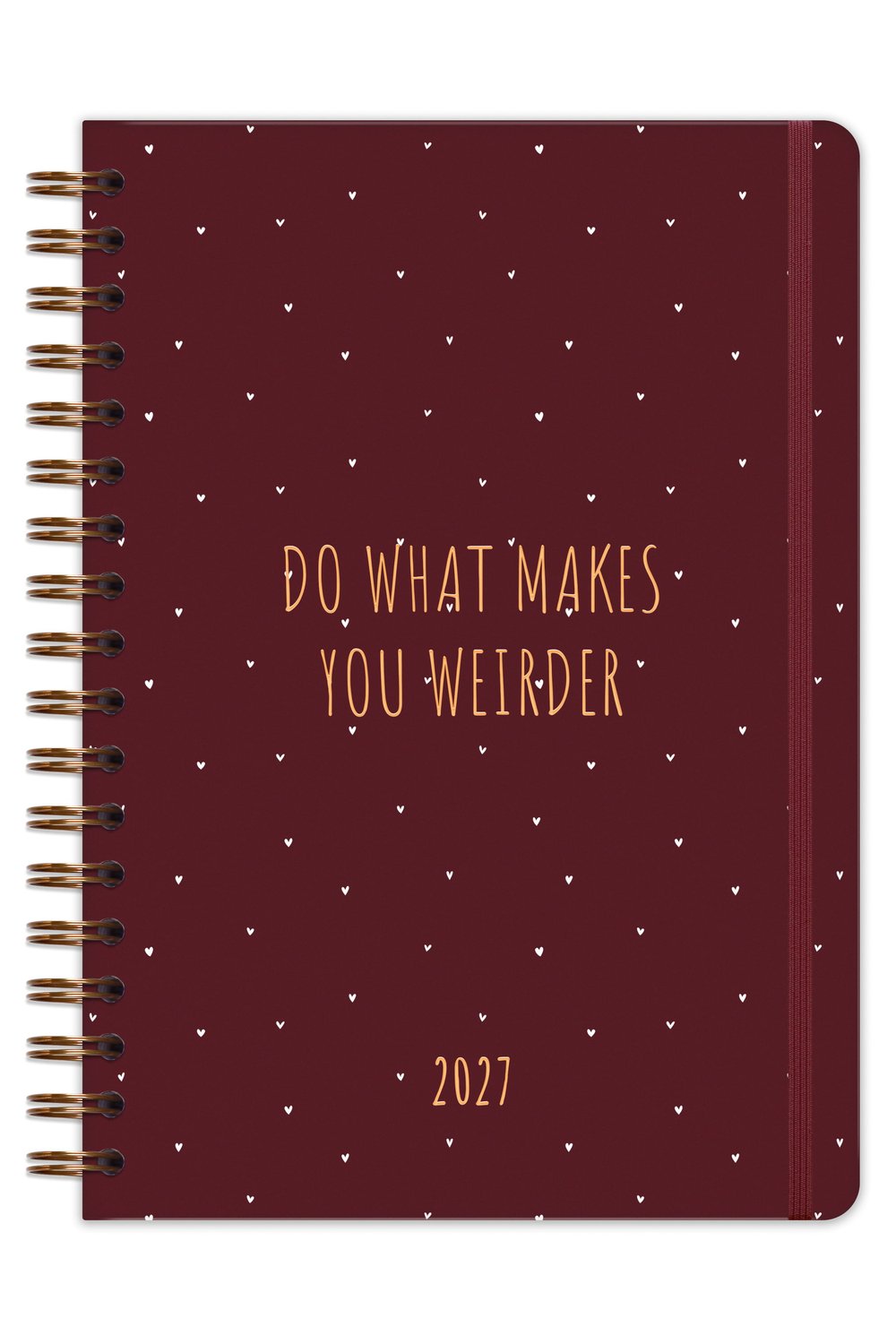 Matt Notebook 2027 Yılı Günlük Spiralli Ajanda 16x24 cm - 12 Aylık Kalpler