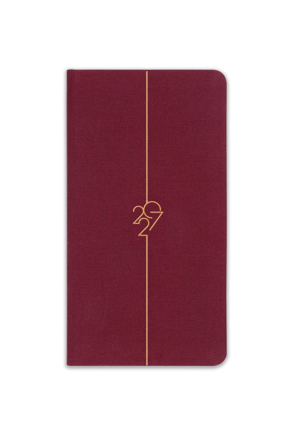 Matt Notebook 2027 Yılı Haftalık Keten 9x17 cm Cep Ajandası 12 Aylık Bordo
