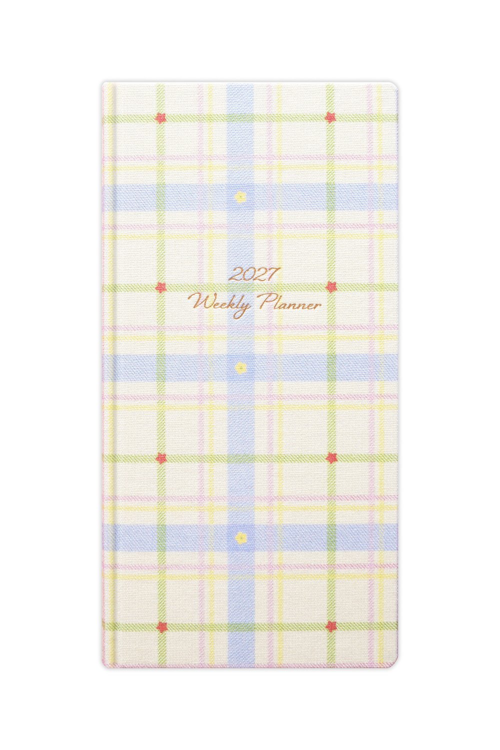 Matt Notebook 2027 Yılı Keten Haftalık Planlayıcı Kareli Cep Ajandası 9x18 cm Ekose