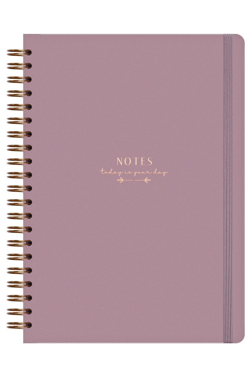 Matt Notebook 20x28 cm A4 Lastikli Spiralli Sert Kapak Not Defteri Kareli Gül Kurusu
