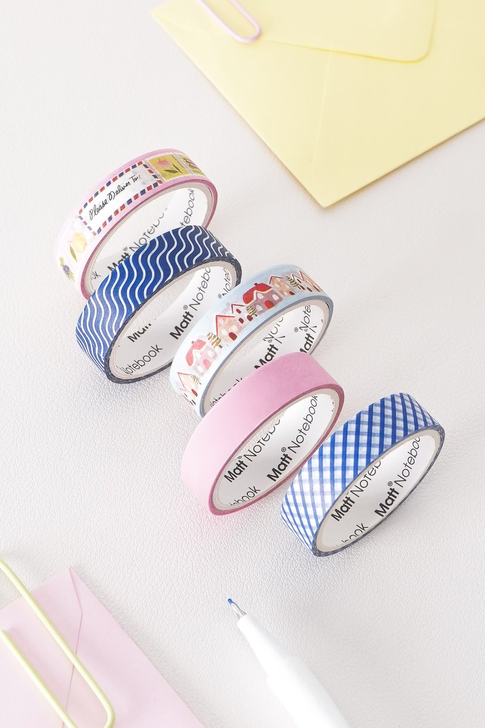 Matt Notebook 5'li Washi Tape Kağıt Bant Seti