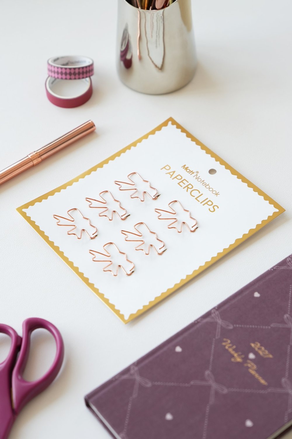 Matt Notebook 6'lı Fiyonk Şekilli Metal Ataş Seti - Bronz