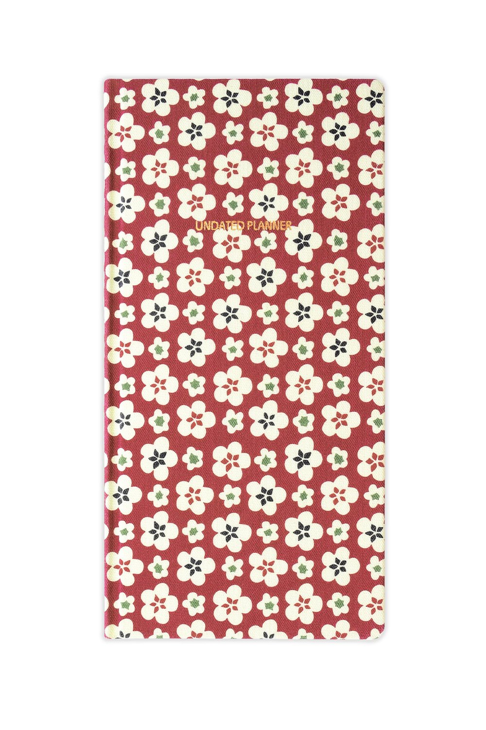 Matt Notebook 9x18 cm Keten Süresiz Haftalık Planlayıcı Kareli Cep Ajandası Çiçekler