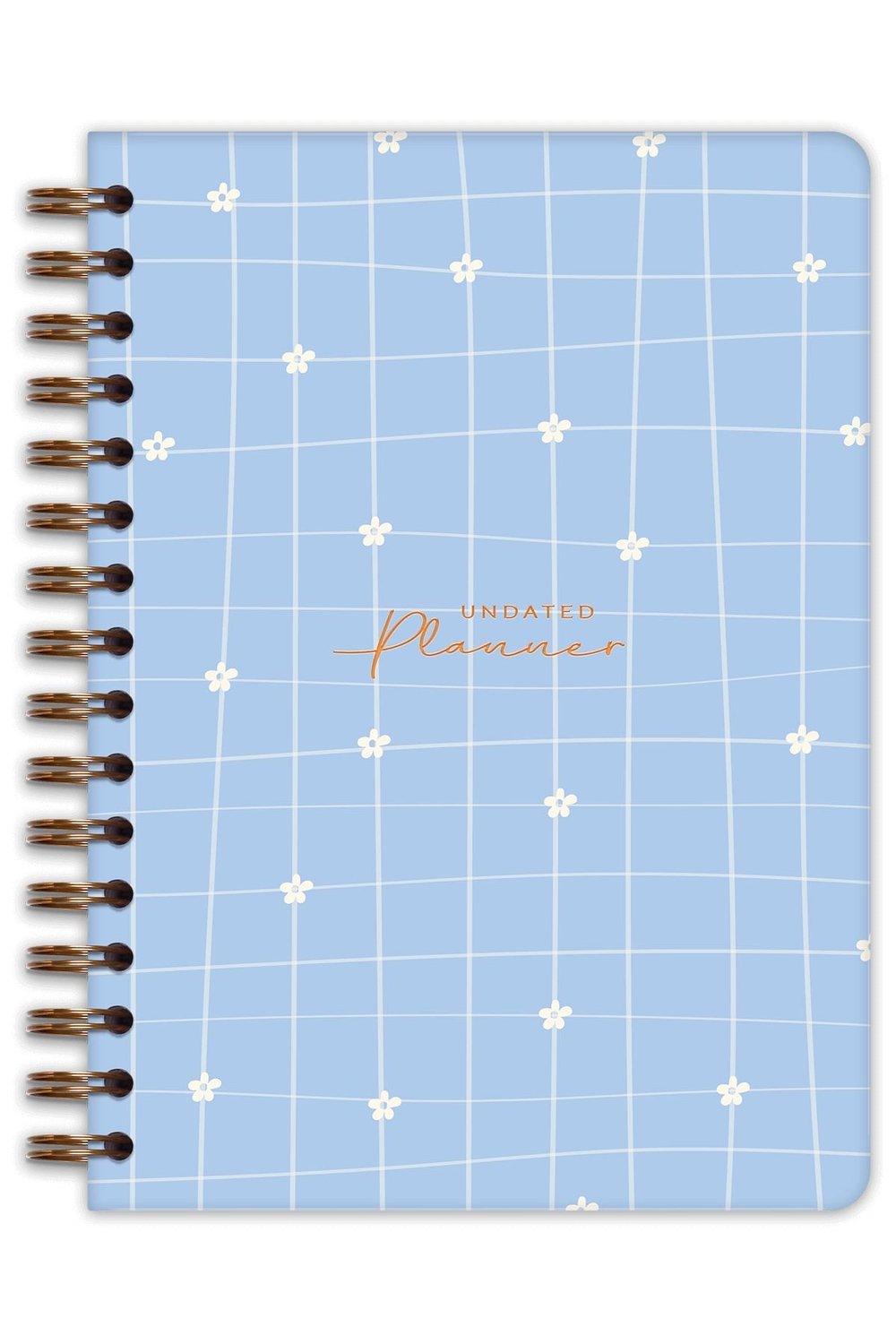 Matt Notebook A5 Spiralli Süresiz Planlayıcı Ajanda Motivasyon Sayfalı Mavi Papatya