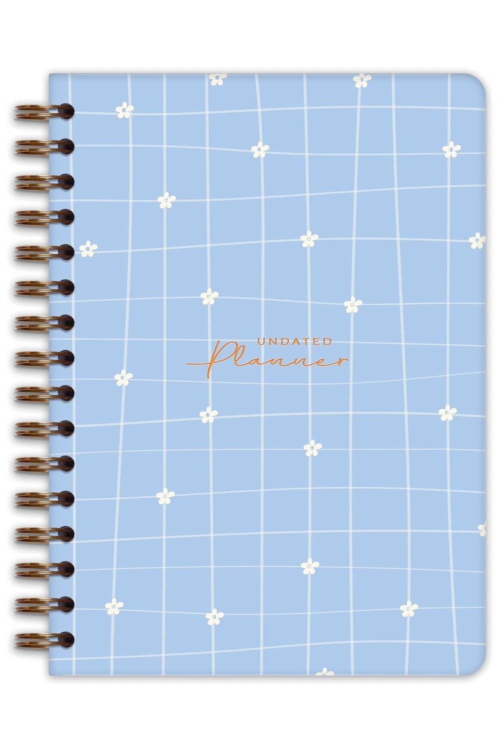 Matt Notebook A5 Spiralli Süresiz Planlayıcı Ajanda Motivasyon Sayfalı Mavi Papatya