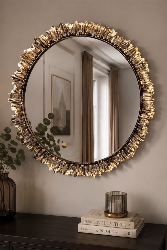 Yuvarlak LEDli Akrilik Ayna 40 cm