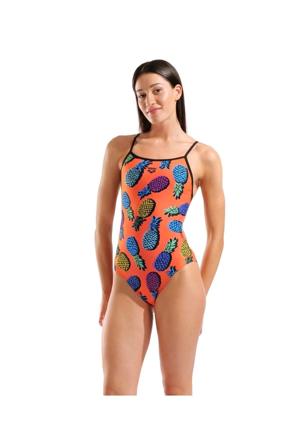 ARENA WOMEN PINEAPPLES SWIMSUIT TIE BACK KADIN YÜZÜCÜ MAYOSU