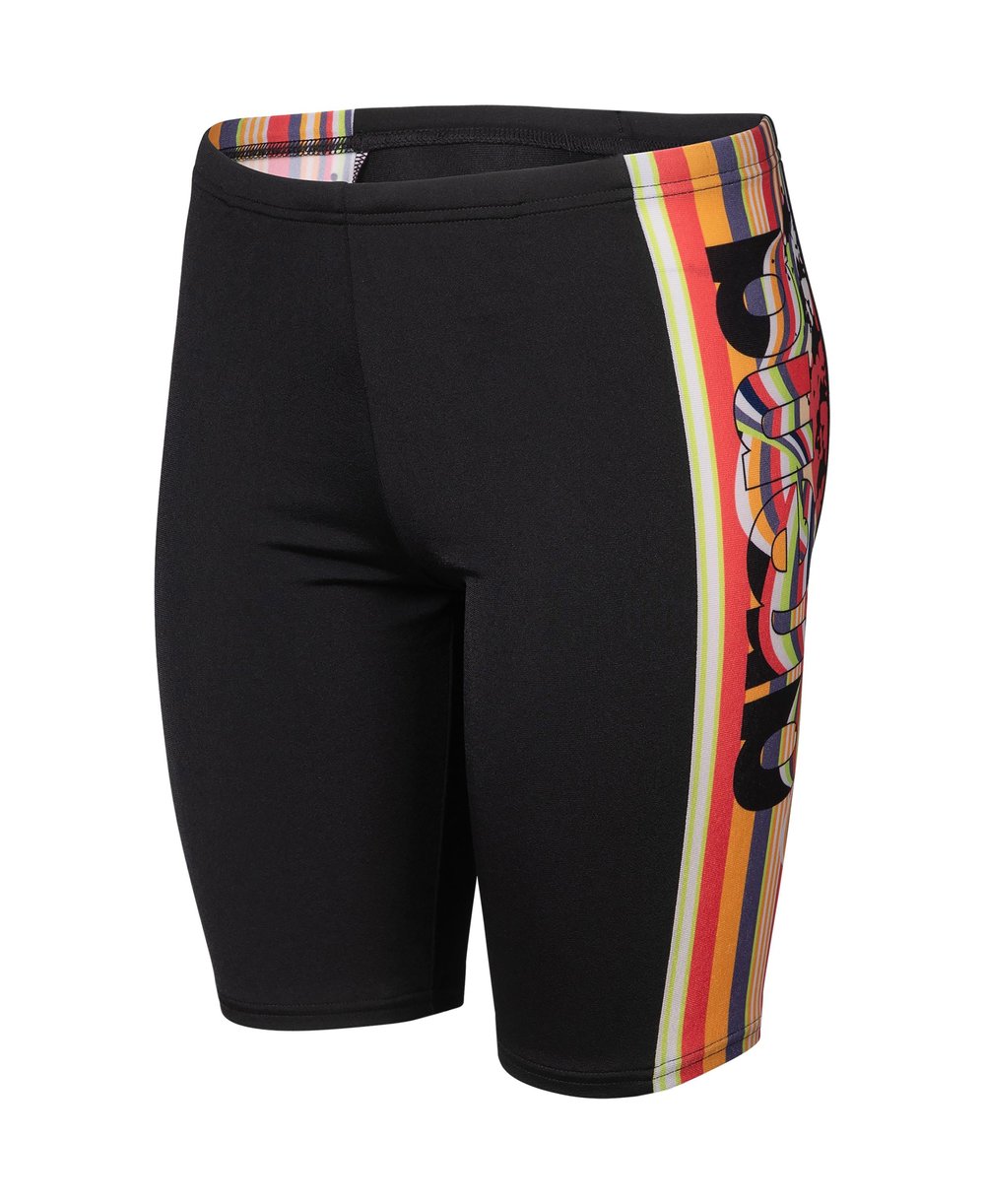 BOY'S ARENA PALETTE SWIM JAMMER BLACK-CALYPSO