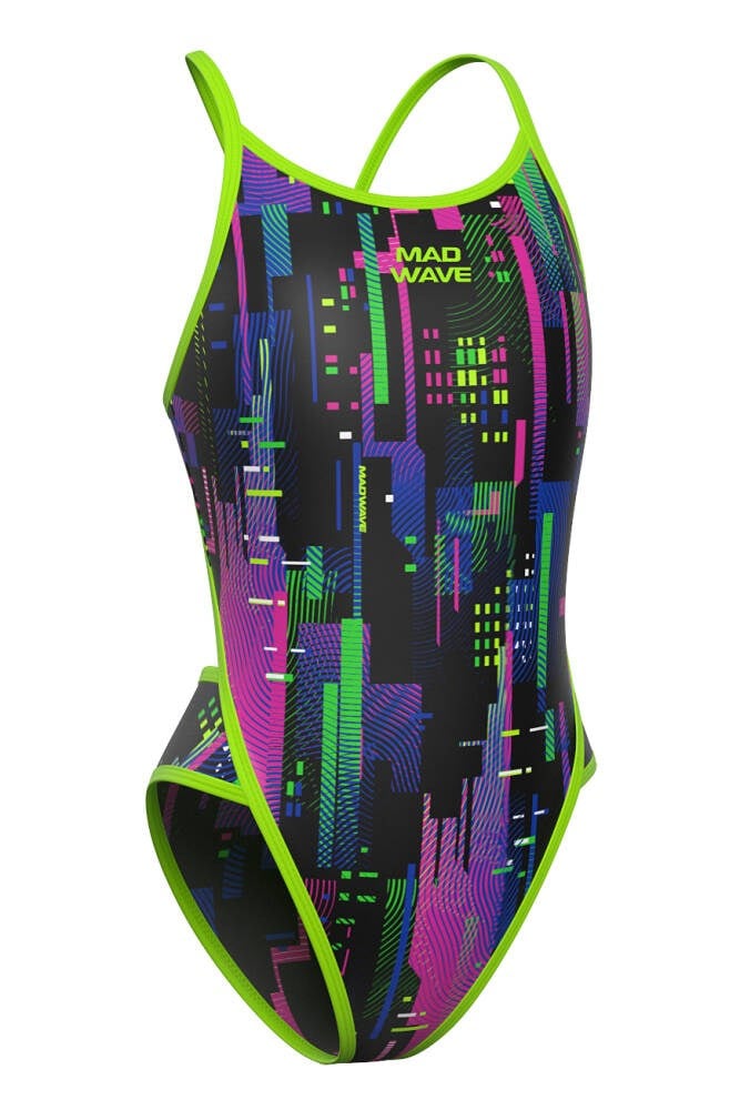 MAD WAVE JUNIOR PRINTED SWIMSUITS CROSSBACK CHLOROFLEX GO KIZ ÇOCUK MAYOSU