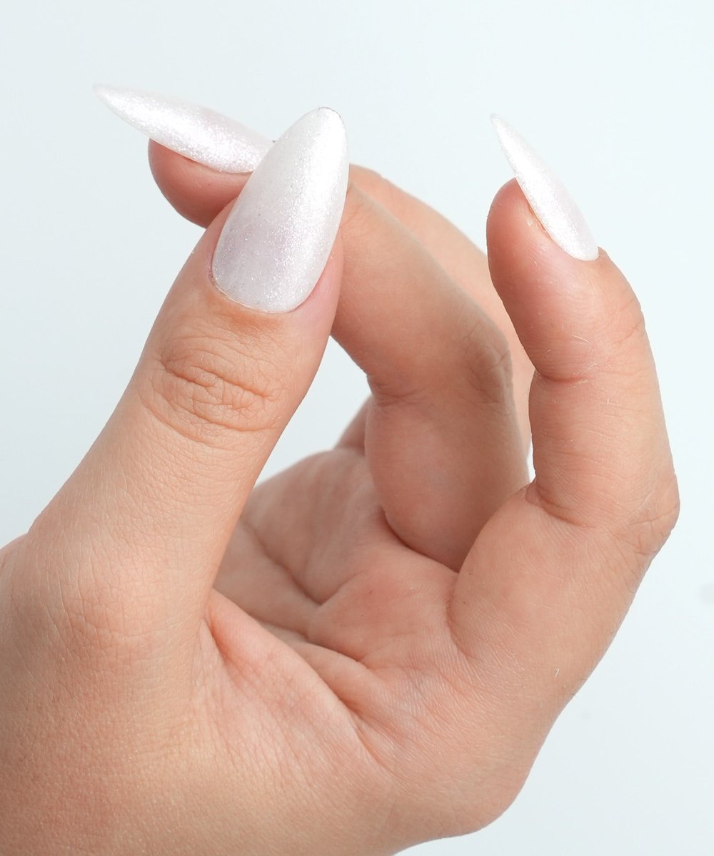 Bridal Glitter Protez Jel Takma  Tırnak - El Yapımı  Kalıcı Oje Nail Art - NC228