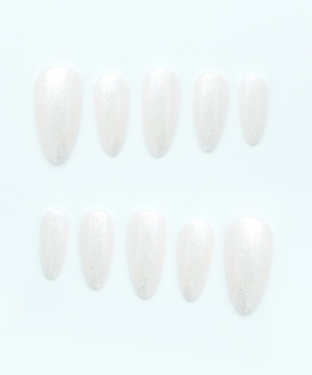 Bridal Glitter Protez Jel Takma  Tırnak - El Yapımı  Kalıcı Oje Nail Art - NC228