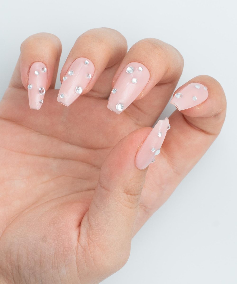 Diamond Drops Protez Jel Takma Tırnak - El Yapımı Kalıcı Oje Nail Art - NC164