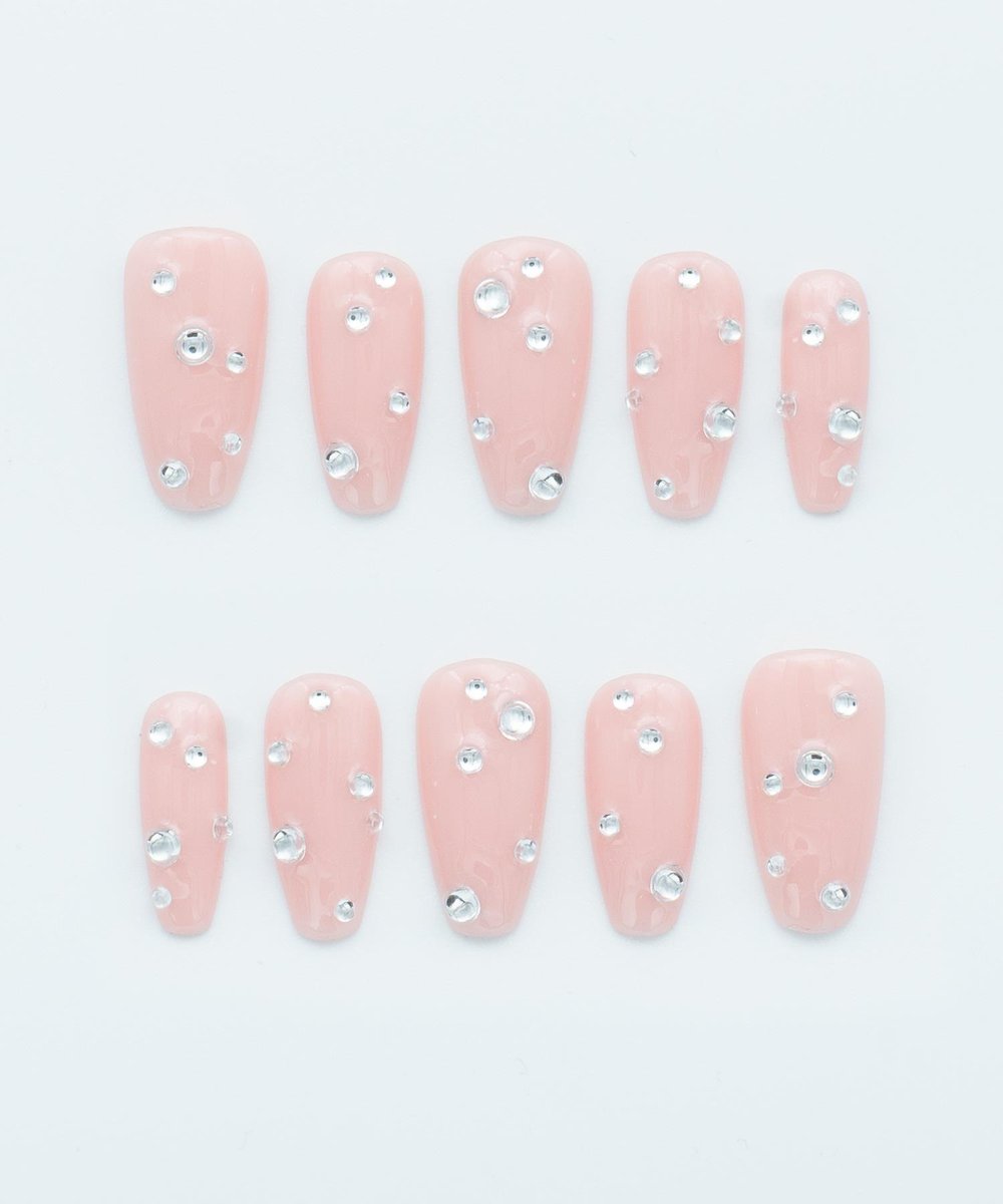 Diamond Drops Protez Jel Takma Tırnak - El Yapımı Kalıcı Oje Nail Art - NC164