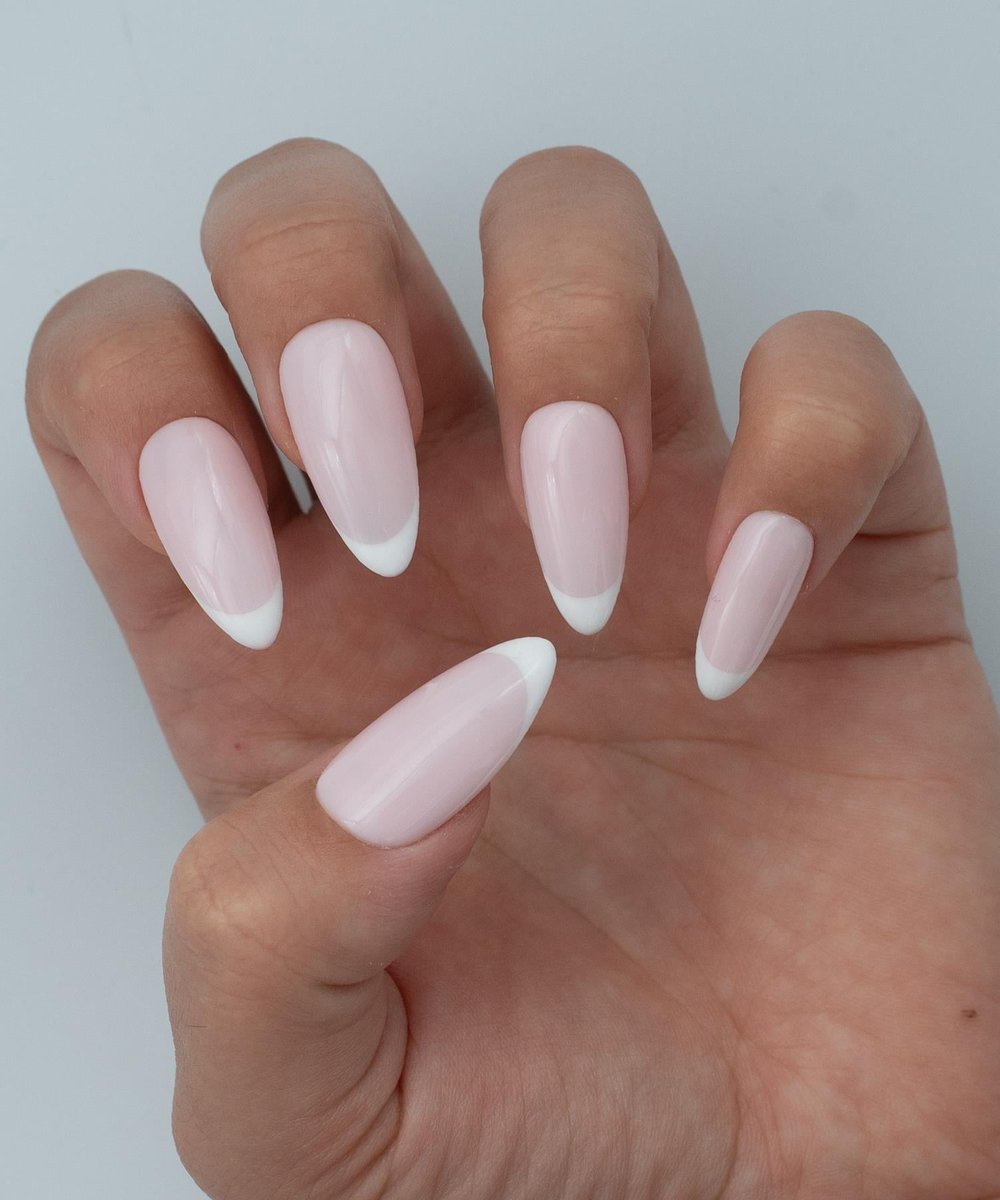 French Touch Protez Jel Takma Tırnak - El Yapımı Kalıcı Oje Nail Art - NC119